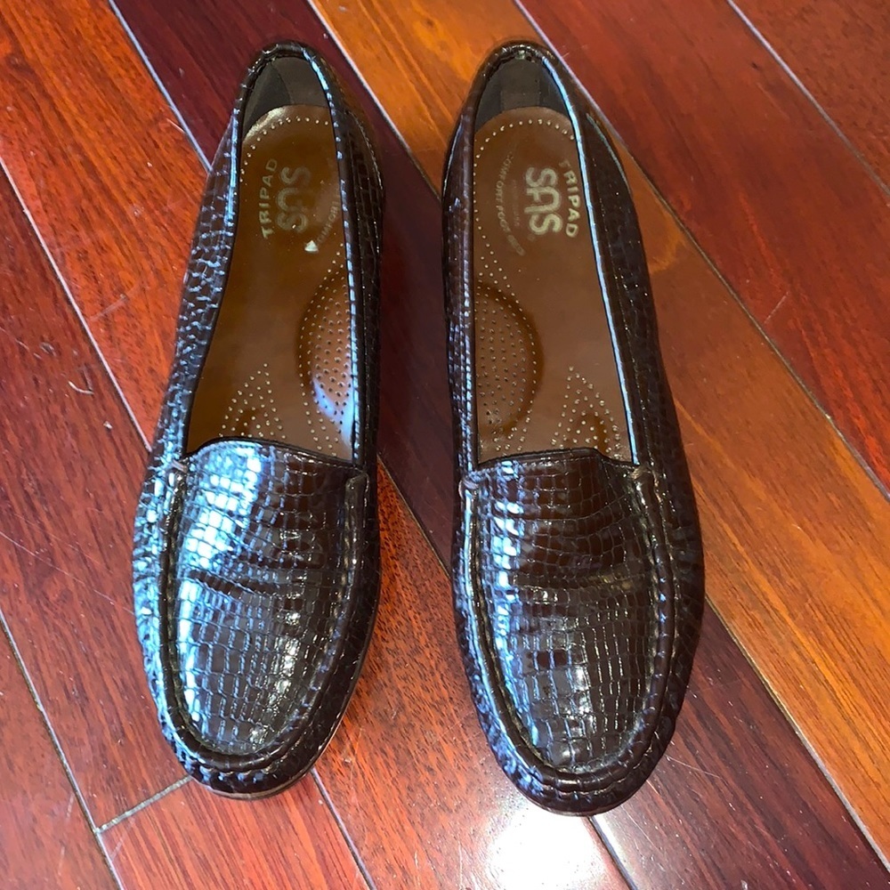 SAS Tripad Comfort Loafers dk brown croc sz9